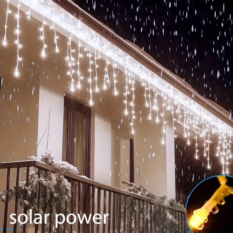 Outdoor Power For Xmas Lights - Solar Powered Outdoor Icicle String Light