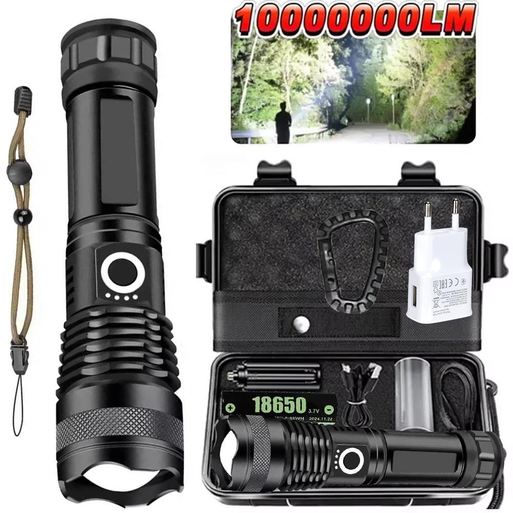 Outdoor Power For Camping - High Power LED Flashlight Rechargeable 5