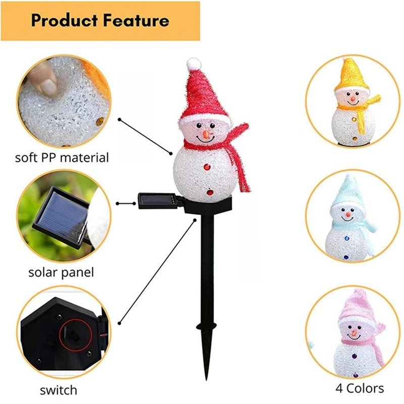 2 LED Snowman Solar Garden Lig - Outdoor Power For Xmas Lights review and price