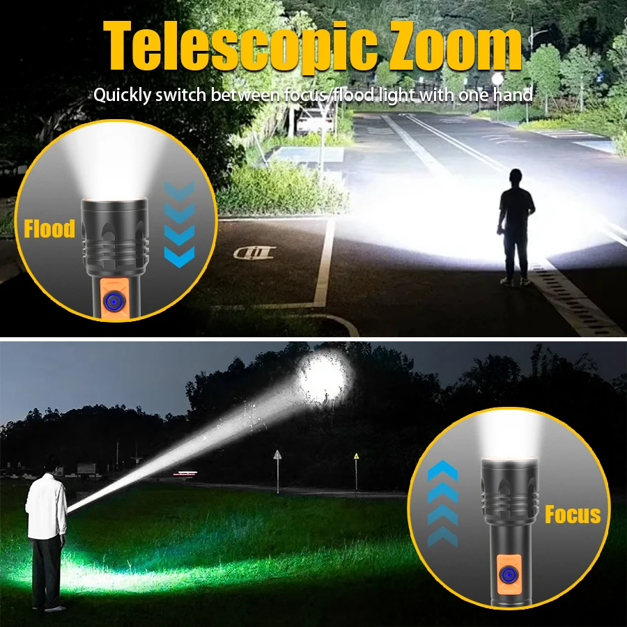 High Power LED Flashlight USB  - Outdoor Power For Camping review and price
