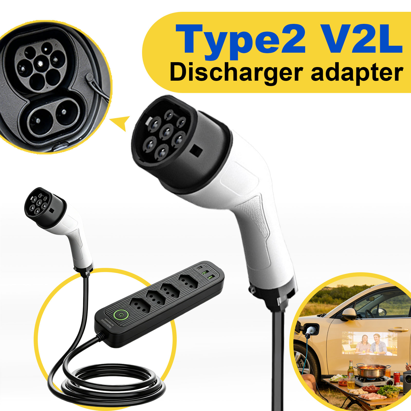 Type2 V2L Discharge Adapter 16 - Outdoor Power Rack review and price