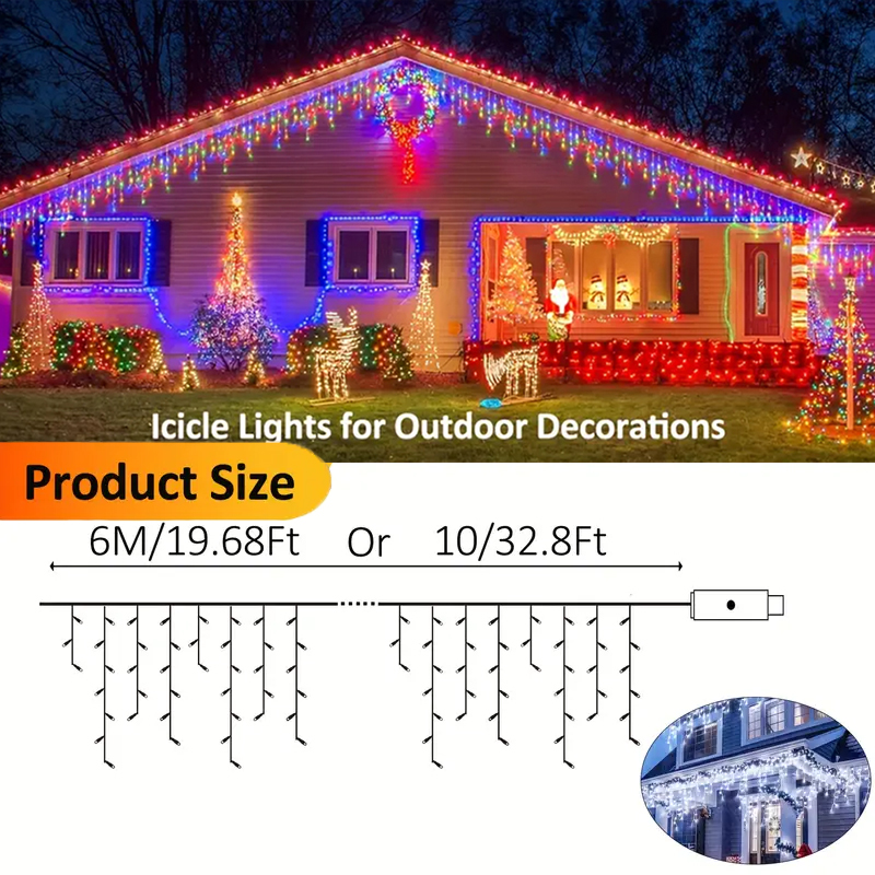 Solar Icicle Lights Outdoor Fa - Outdoor Power For Xmas Lights review and price
