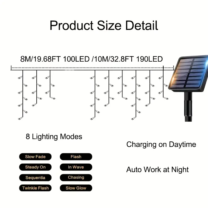 Solar Icicle Lights Outdoor Fa - Outdoor Power For Xmas Lights review and price