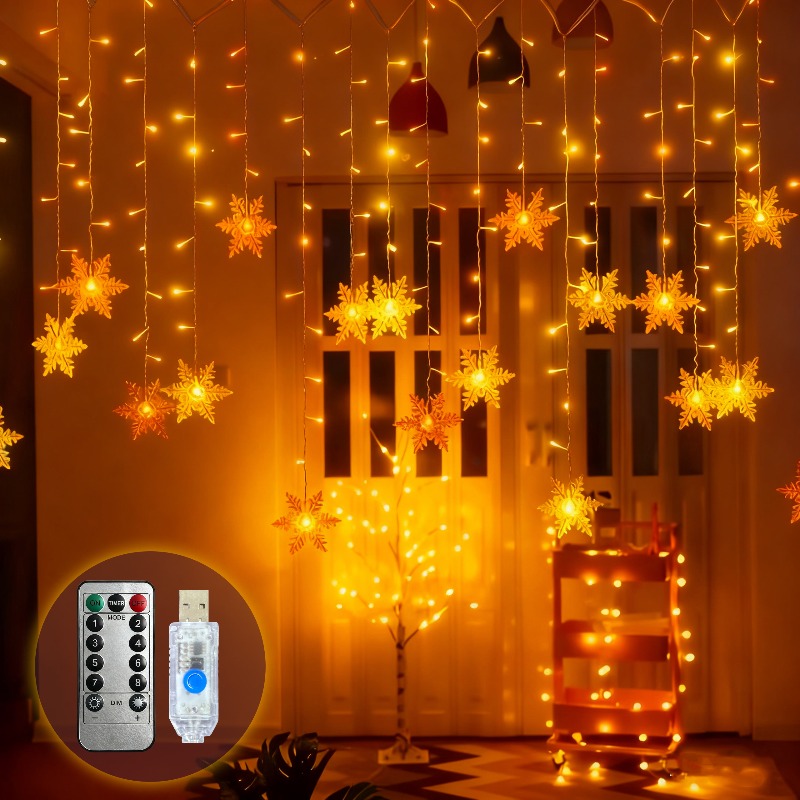 USB Powered Snowflake Curtain  - Outdoor Power For Xmas Lights review and price