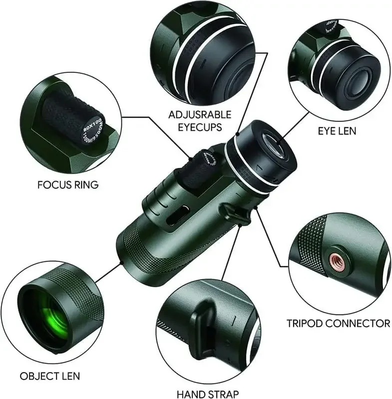 80x100 HD Monocular for Smartp - Outdoor Power Point review and price