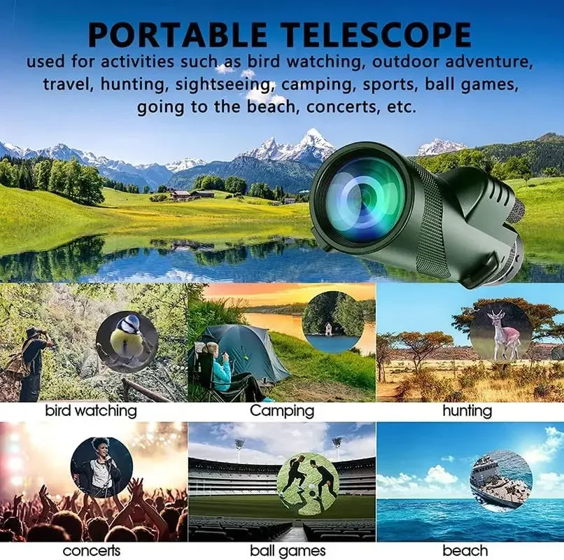 80x100 HD Monocular for Smartp - Outdoor Power Point review and price