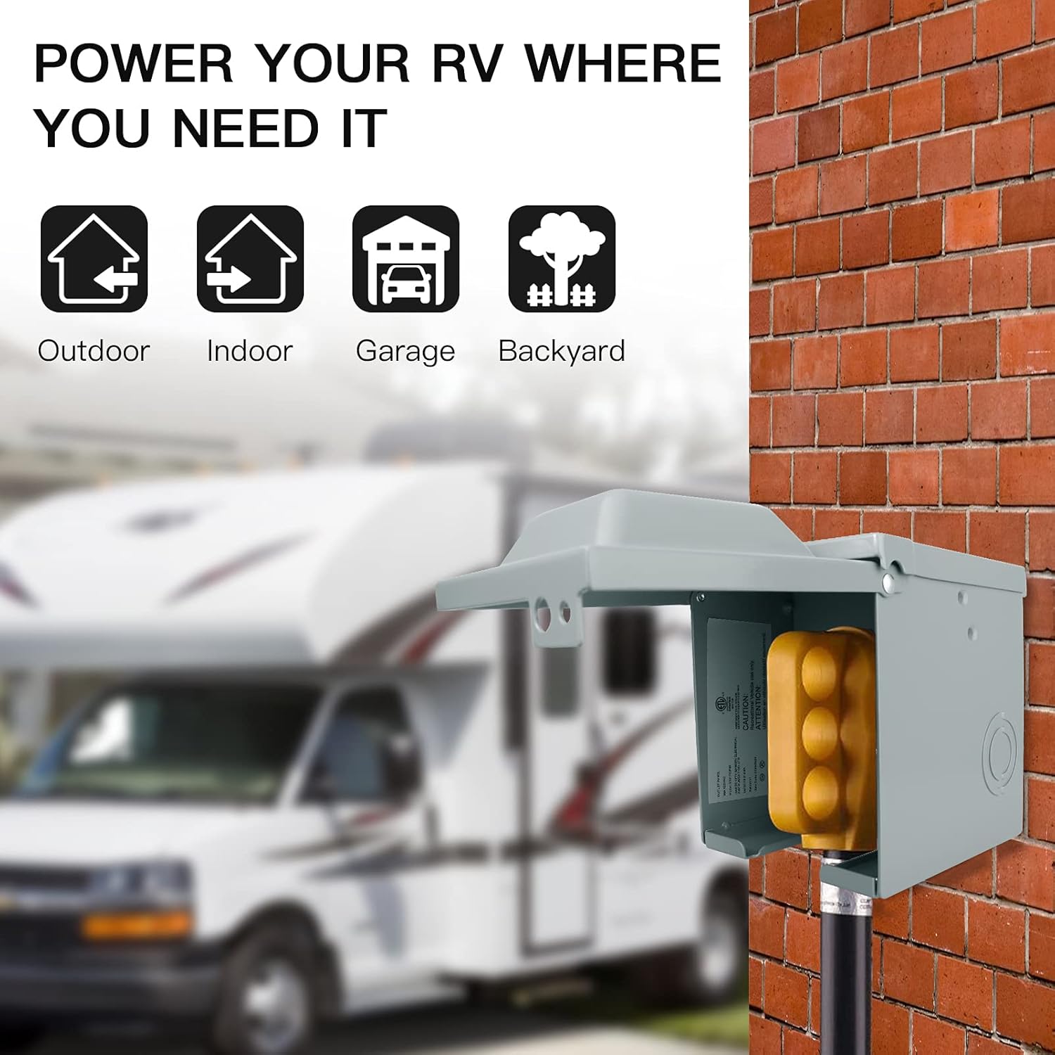 30/50 Amp 125/250 Volt RV Powe - Outdoor Power Receptacle Box review and price